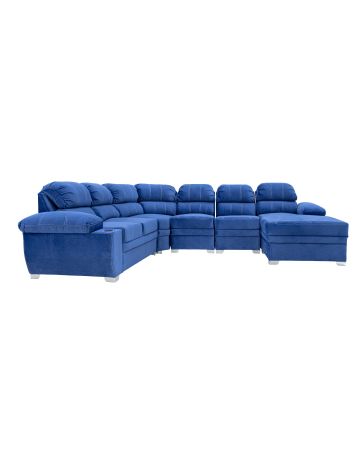 SALA MODULAR MONARCA CON 6 PLAZAS Y UN CHAISE LONG