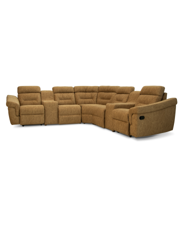 Sala Modular Esquinera Reclinable Madrid – Color Camel (6 Plazas)