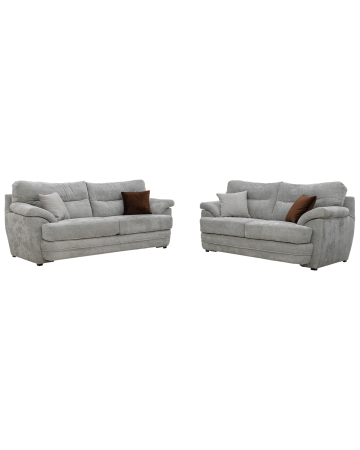 Sala Wanda de 2 Piezas (Sofá y Love Seat) – Color Gris (5 Plazas).
