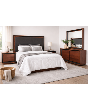 Recamara Completa King Size Prestige 4 piezas - Color Caoba