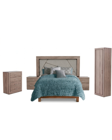 Recamara Completa King Size Roma 5 piezas - Color Beige